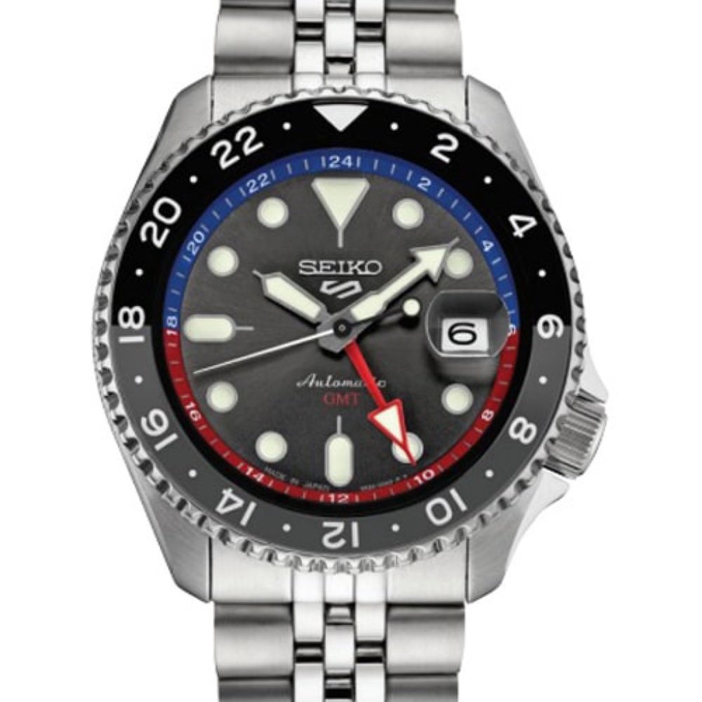 NEW Seiko 5 Sports SSK019 Automatic GMT 42.5mm Charcoal Grey Dial Watch
